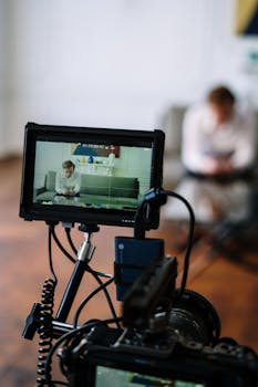 Camera focusing on a counseling session in an office setting, capturing a seated individual.